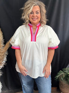 Cream Curvy Top
