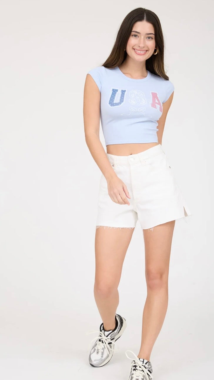 USA BOW CROP TOP
