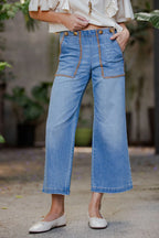 Whipstich Pocket Cropped Pants