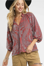 Load image into Gallery viewer, Dusty Rose Velvet Top
