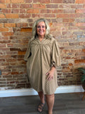 Curvy Taupe Corduroy Dress