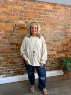 Taupe Exposed Seam Sweatshirt