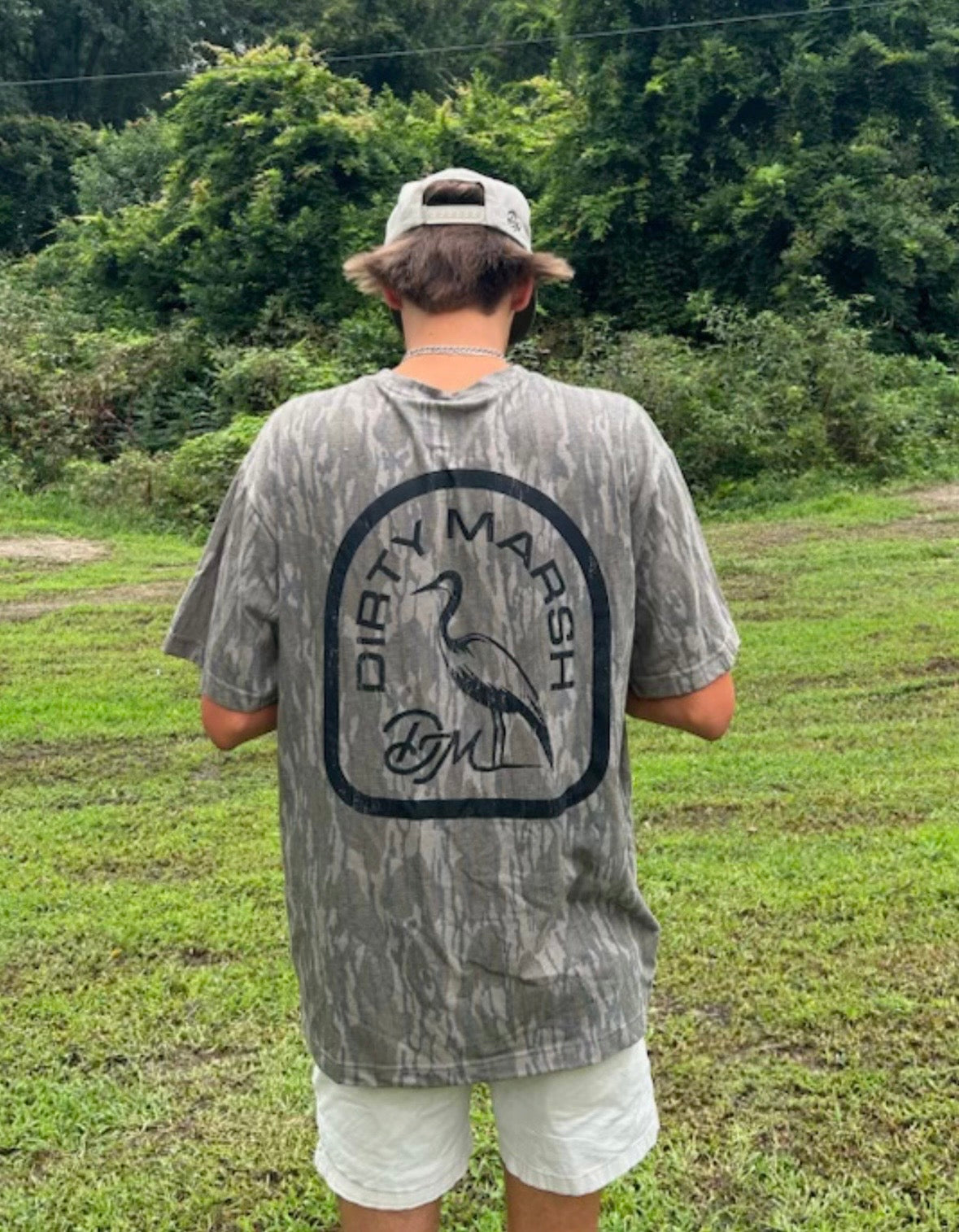 Back Shore Camo Logo Tee Dirty Marsh