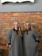 Taupe/Black Stripe Dress