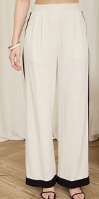 Natural Linen w/Black Trim Set