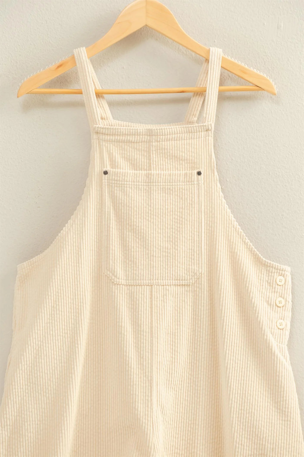 Short Cream Ribbed Romper