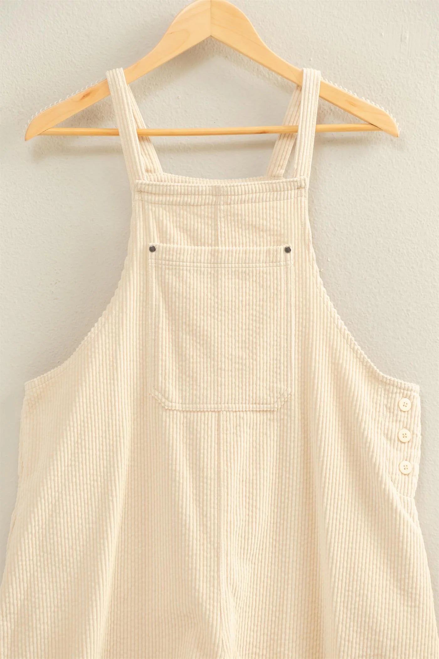 Short Cream Ribbed Romper
