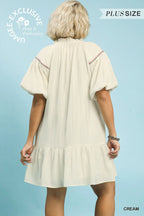 Curvy Cream Floral Dress