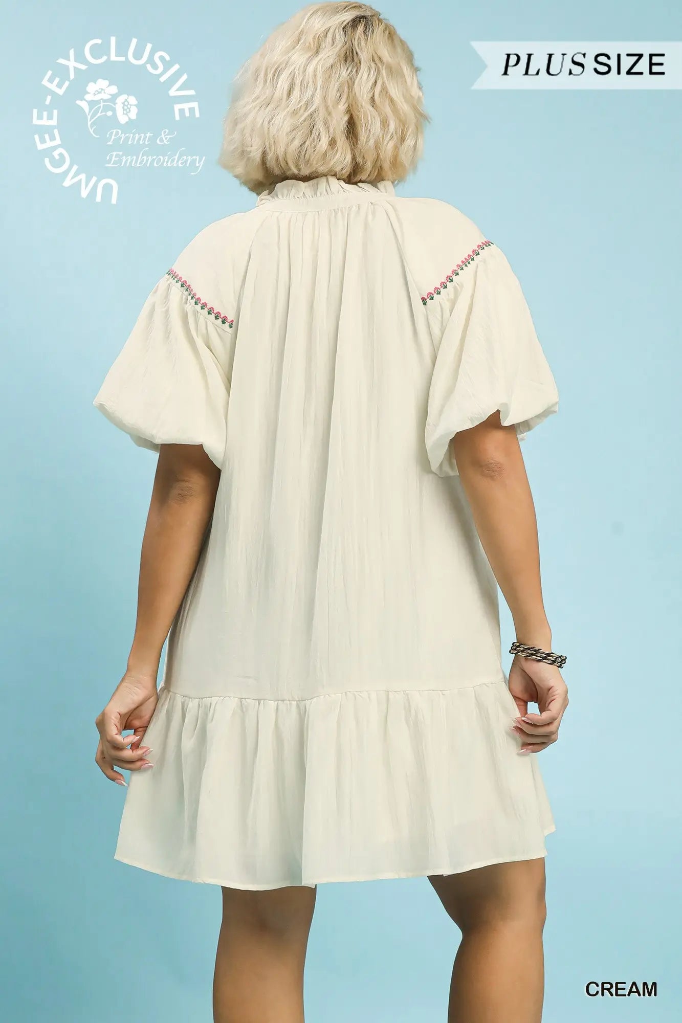 Curvy Cream Floral Dress