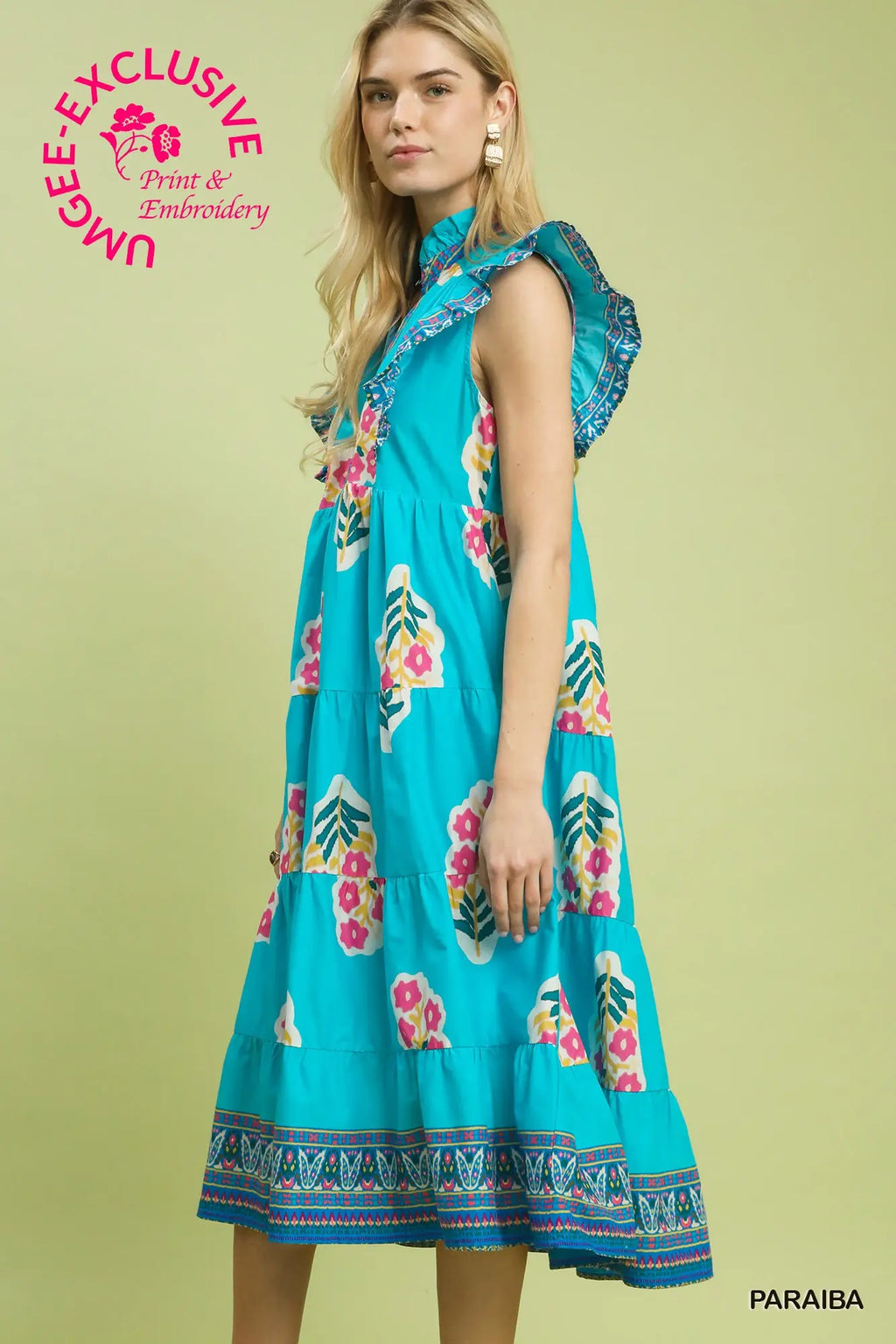 Blue Boho Tiered Dress