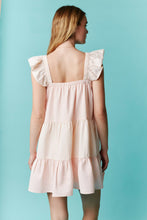 Load image into Gallery viewer, Peach Striped Ruffle Detail Mini Dress
