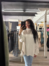 Load image into Gallery viewer, Curvy Ecru Oversized Turtleneck Pullover
