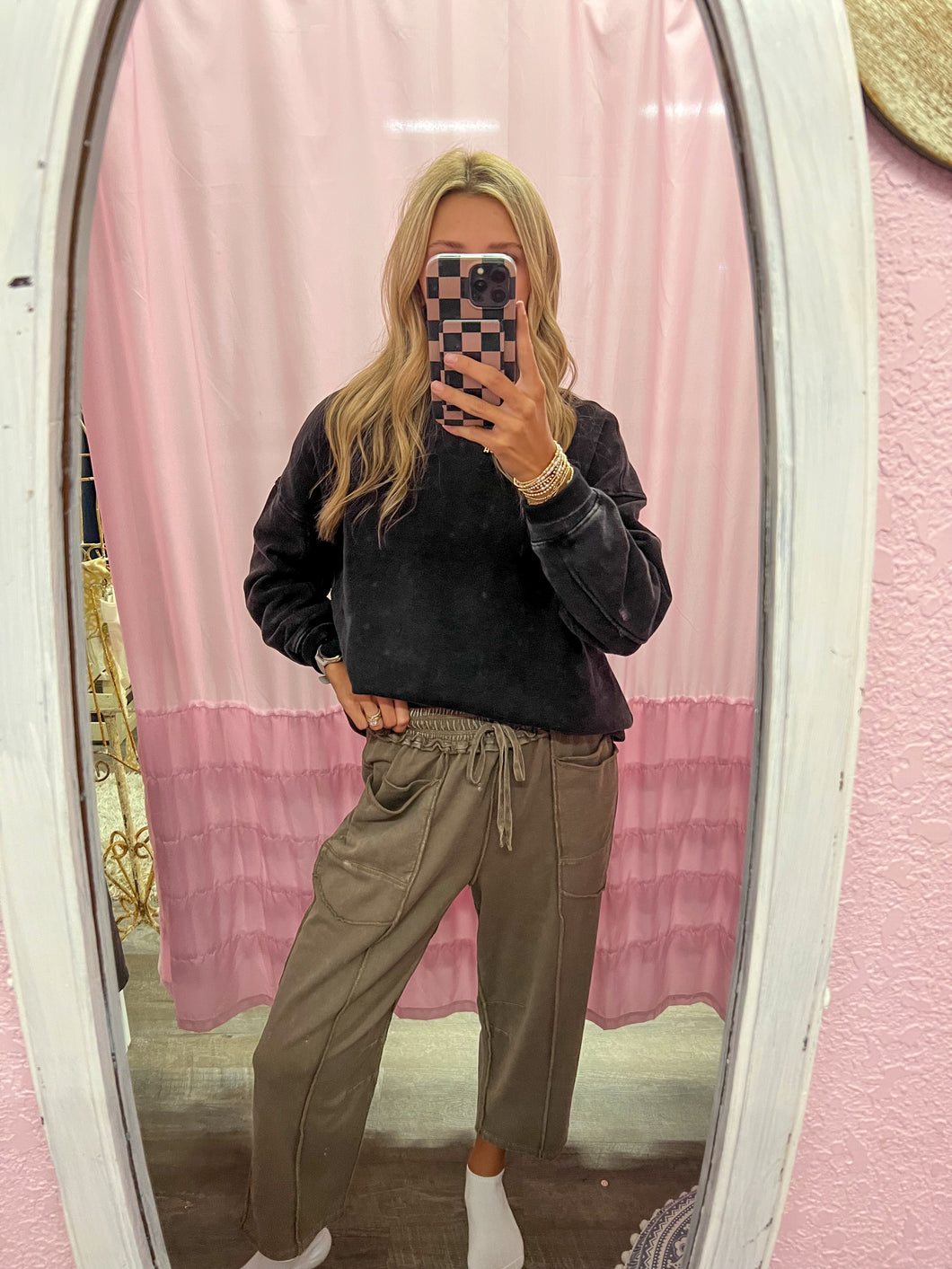 Mineral Wash Mocha Pants