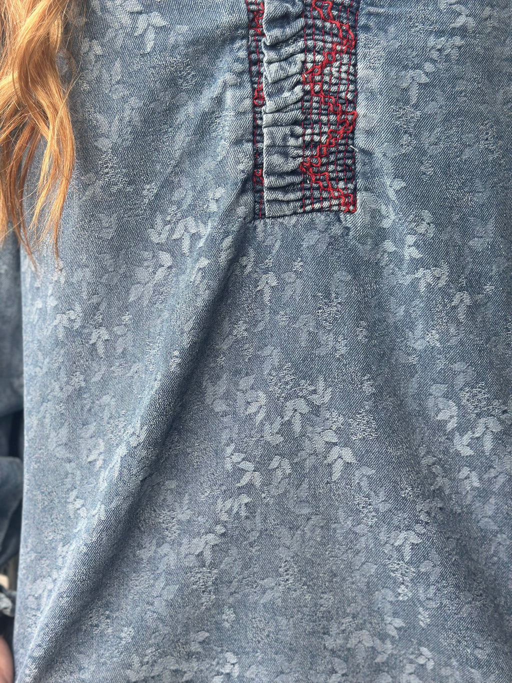 Denim Balloon Sleeve Top