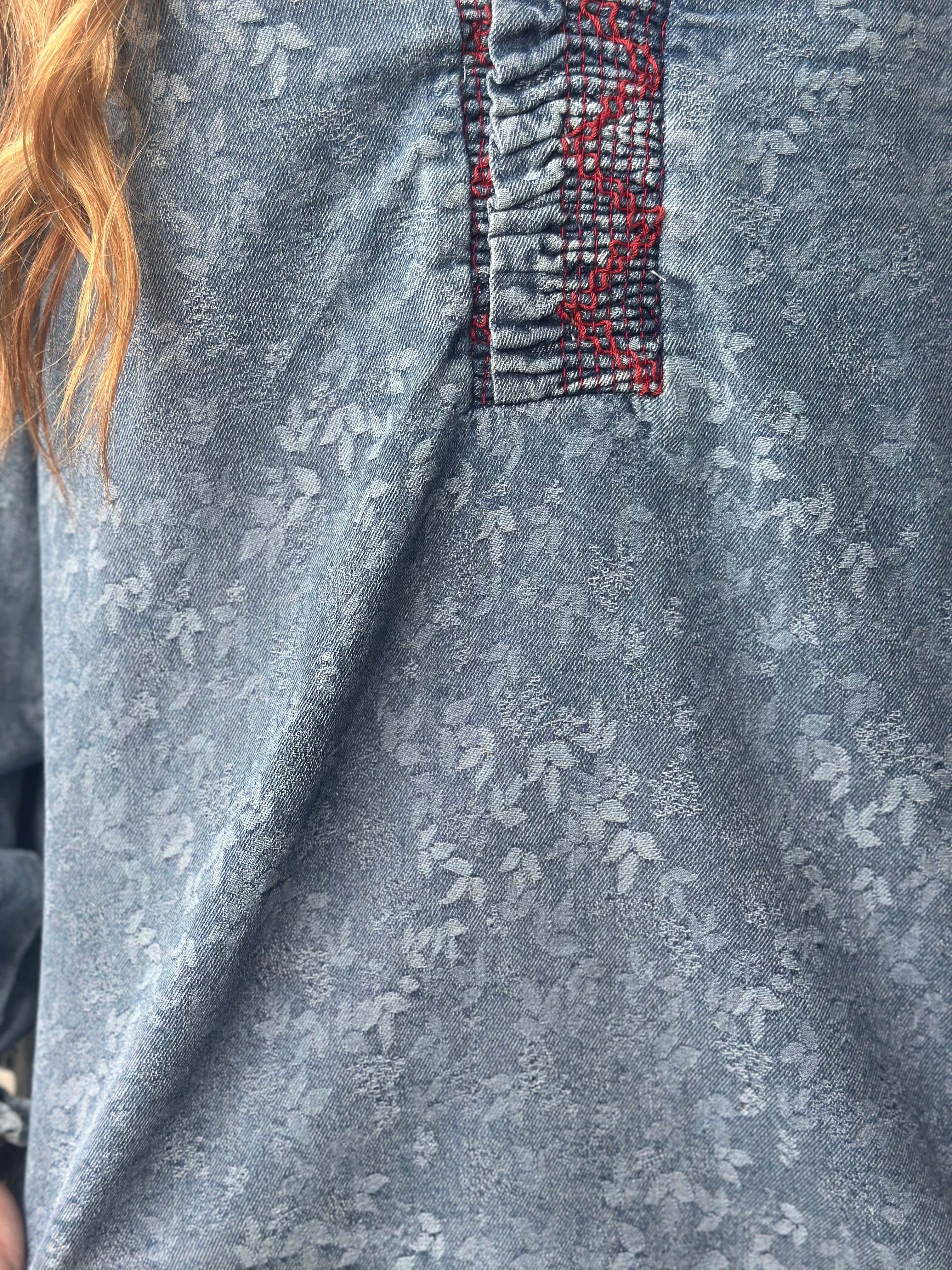 Denim Balloon Sleeve Top