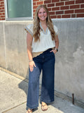 Oatmeal w/Navy detail Top