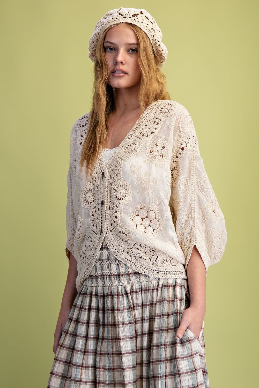 Natural Color Crochet Duster