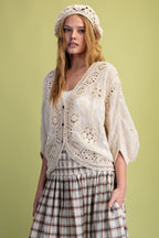 Natural Color Crochet Duster