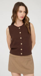 Brown Button Down Vest