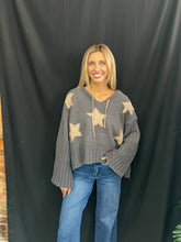 Load image into Gallery viewer, Charcoal Star Patch Knit Pullover
