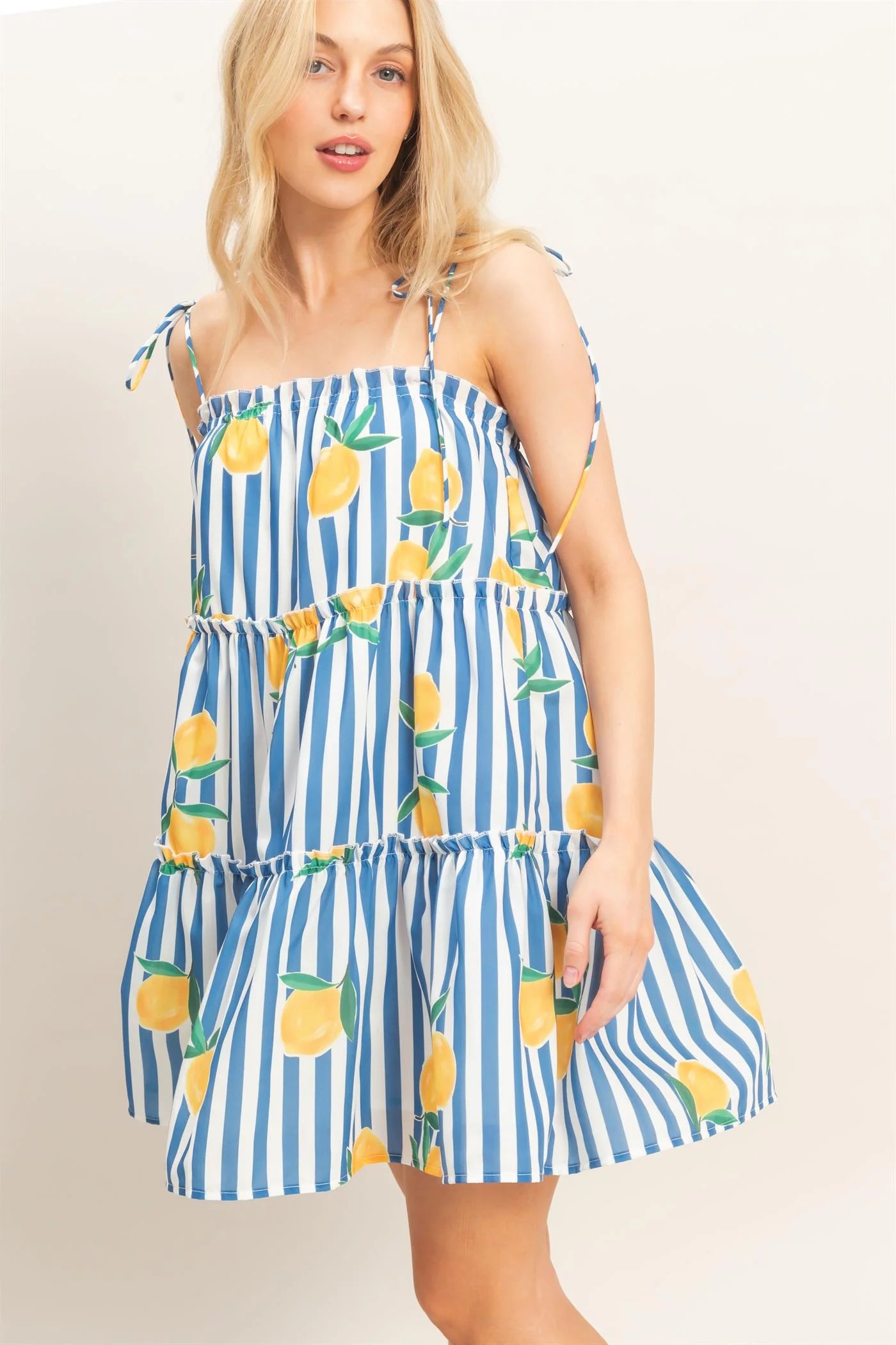 Lemon Spaghetti Strap Dress