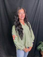 Load image into Gallery viewer, Olive Puff Sleeve Top
