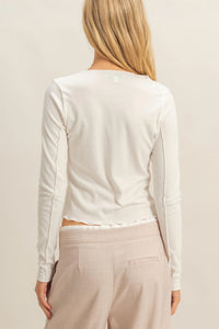 Off White Asymmetrical Fitted Top