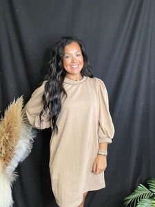 Mocha Puff Sleeve Dress