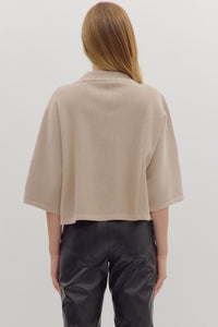 Stone V-Neck 3/4 Sleeve Top