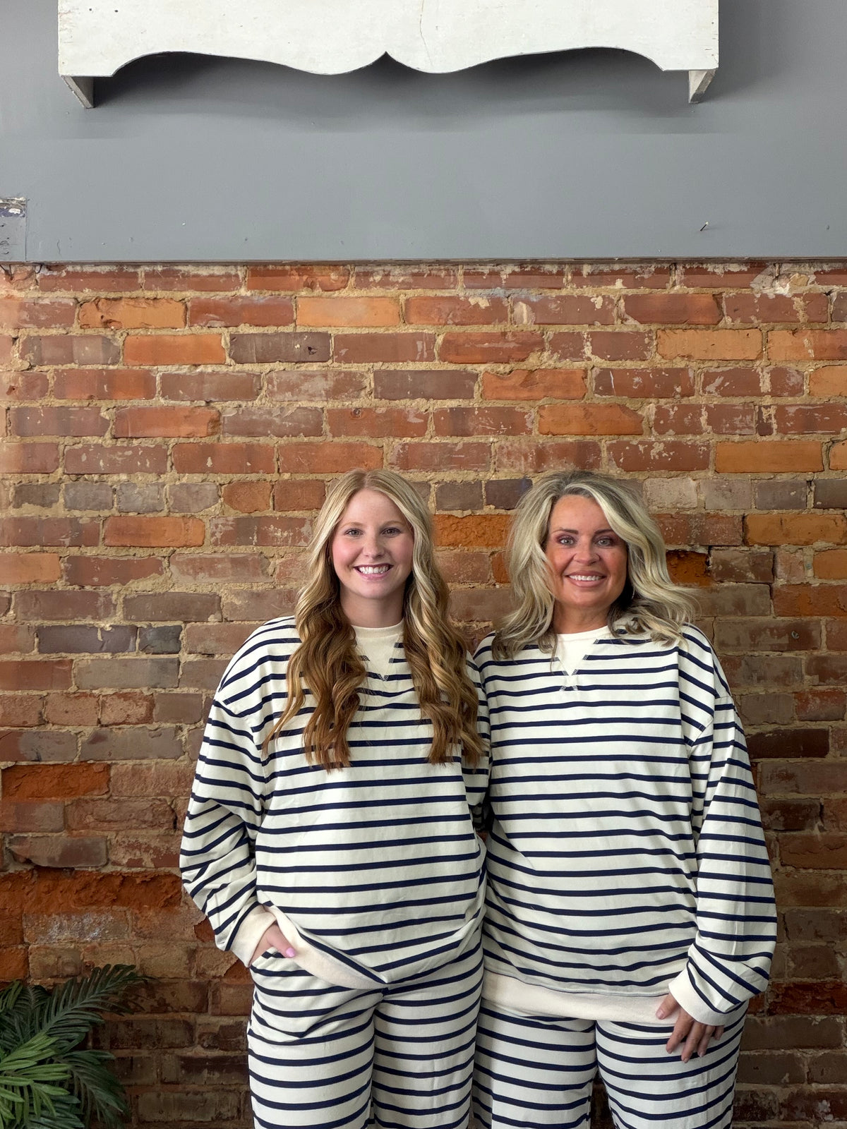 Navy Horizontal Striped Set
