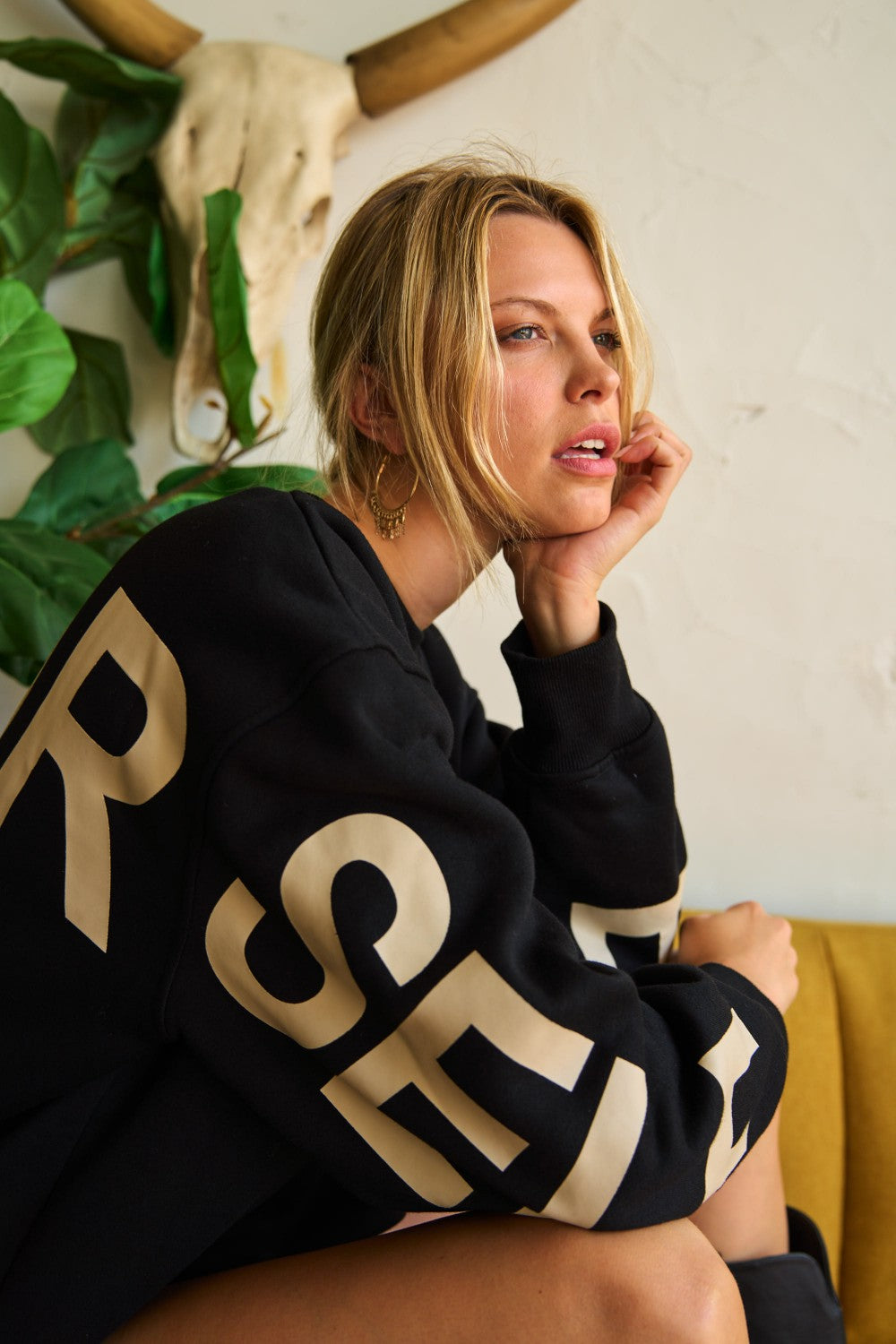 Black LOVE YOURSELF Oversized Sweatshirt