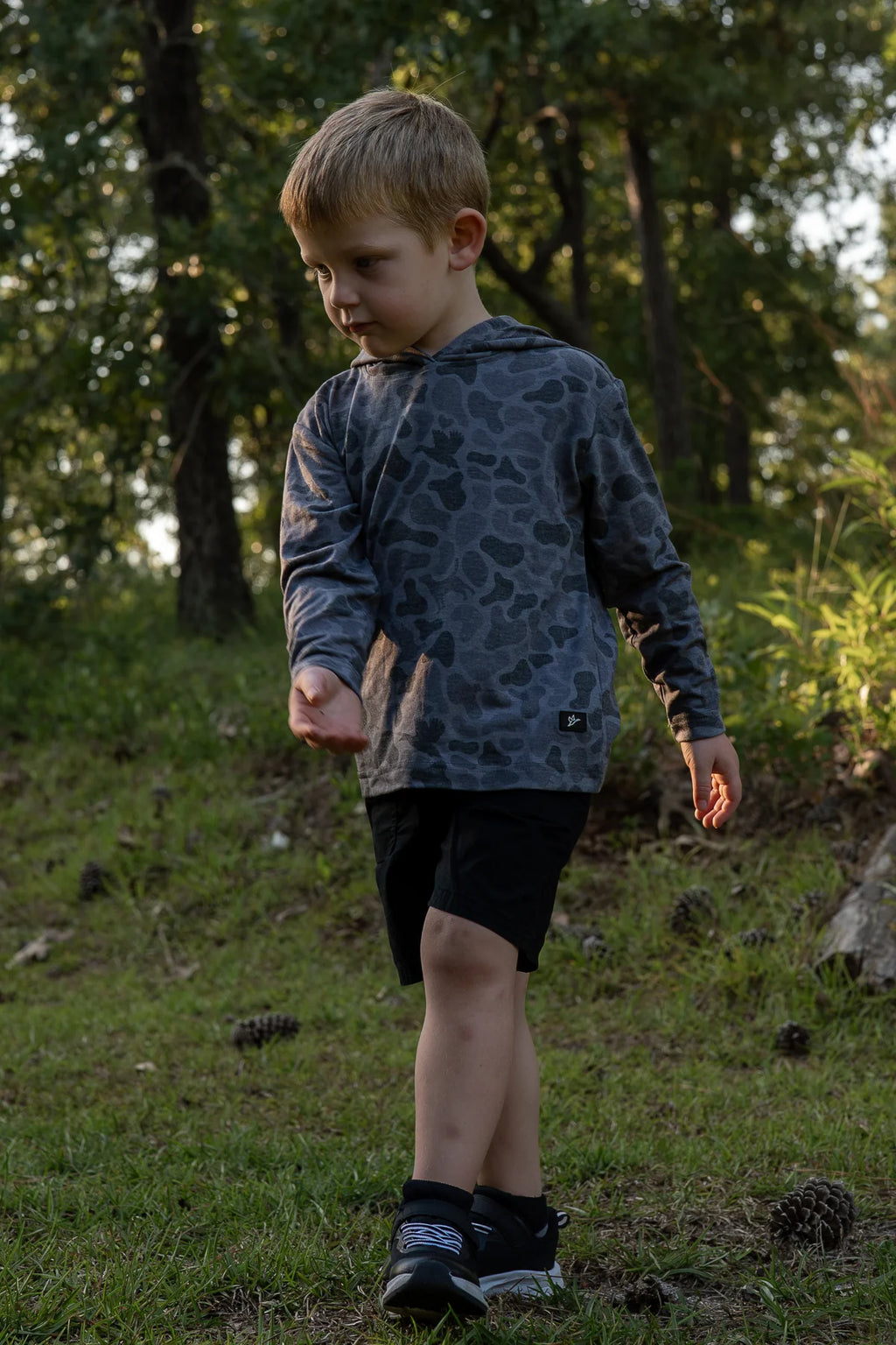 Youth Hooded Performance Shirt -Kandahar Camo