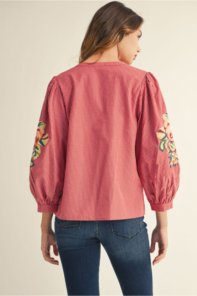 Red Puff Sleeve Top