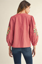Red Puff Sleeve Top