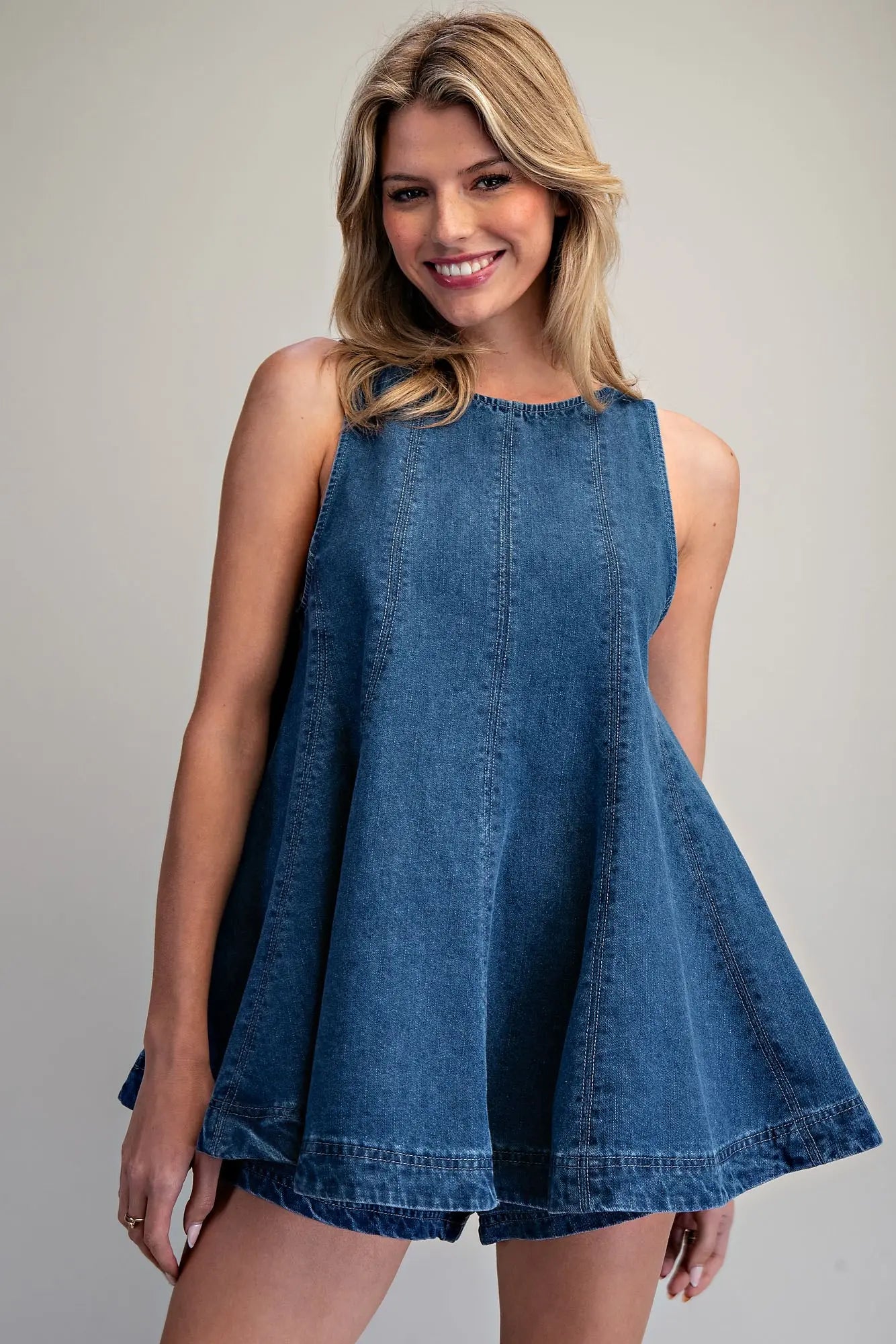 Dark Denim Sleeveless Set