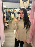 Mocha Curved Hem Top