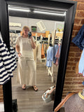 Oatmeal Linen Scalloped Hem and Neck