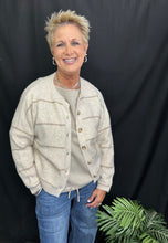 Load image into Gallery viewer, Striped Oatmeal Button Sweater
