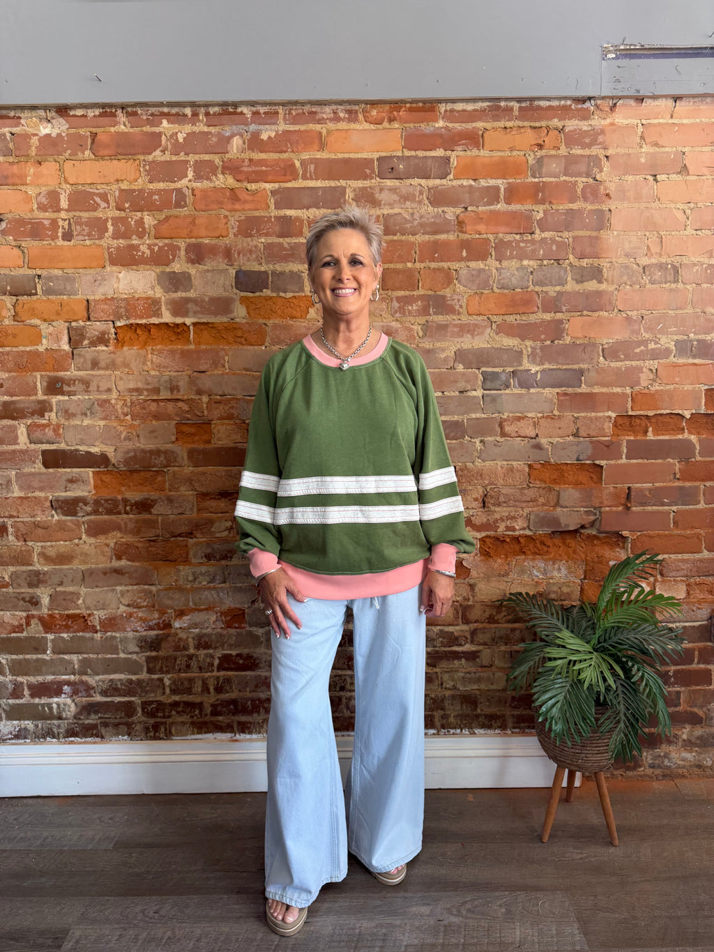 Strawberry Matcha Terry Pullover