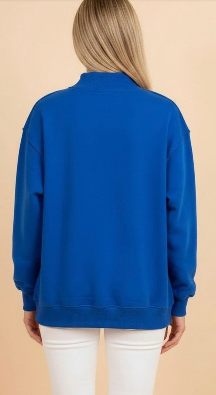 Royal Blue Mock Neck