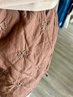 Espresso Bow Quilted Shorts