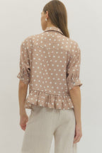 Sand Polka Dot Top