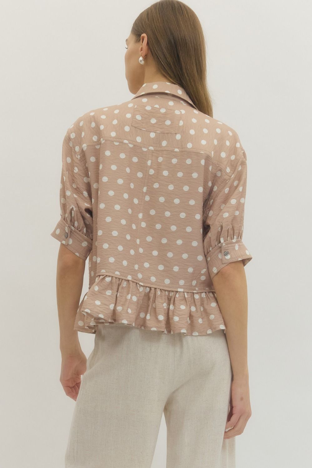 Sand Polka Dot Top