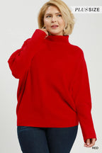 Curvy Red Dolman Sleeve Top