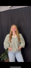 Load image into Gallery viewer, Sage Boho Leaf Print Top
