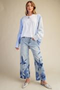 Peri Blue Striped Crew Neck Top