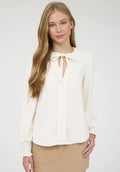 Necktie Smocked Cuff Top