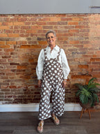 Mocha Polka Dot Overalls