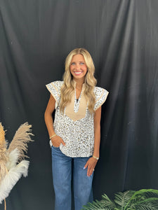 Cream Cheetah Top