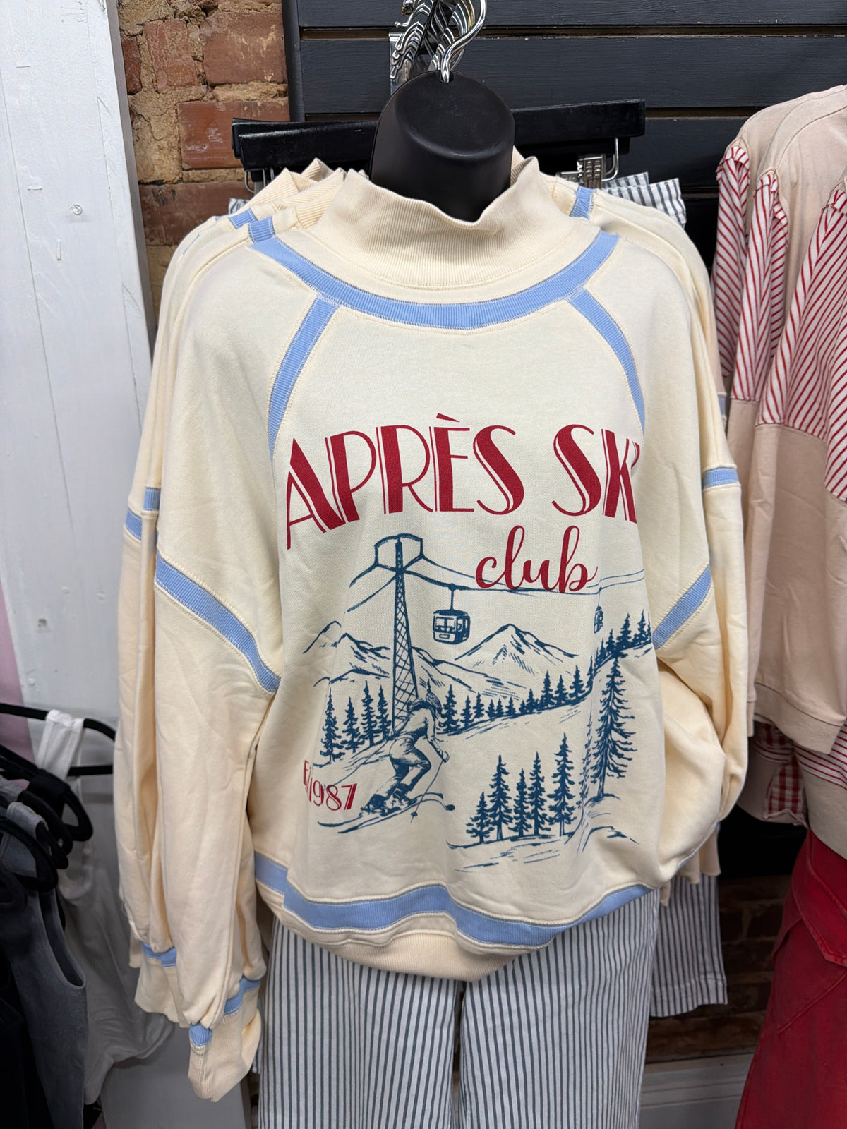 Ski Graphic Mock Neck